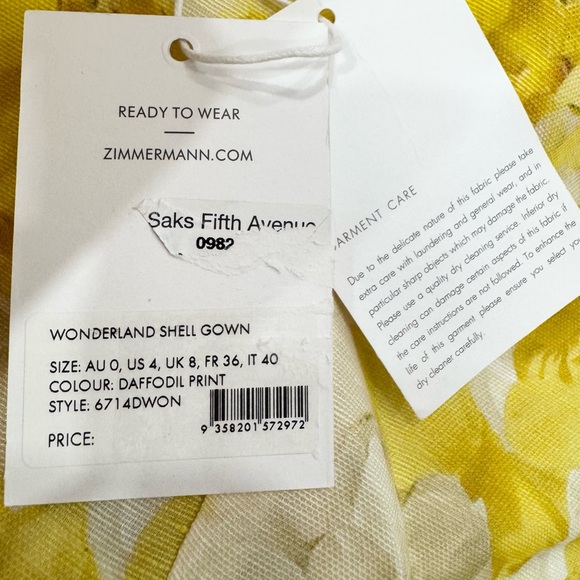 ZIMMERMANN Wonderland Floral Strapless Gown maxi Floral Dress - Picture 13 of 15